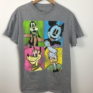 2/$28 Disney Mickey Goofy Donald Pluto Pop Art Squares Short Sleeve Tee